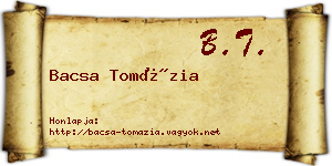 Bacsa Tomázia névjegykártya